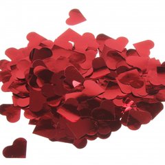 Конфетті "Сердечки" червоні, 1.5 см, 100 г