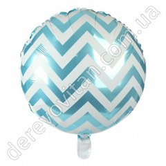 Воздушный/гелиевый шар-таблетка "Шеврон", бело-голубой, 18″ (45 см)