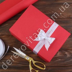 Папір крафт для пакування подарунків, червоний, 0.7×8 м в рулоні