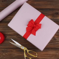 Крафт бумага для подарков двухсторонняя бледно-розовая, 0.7×8 м рулон