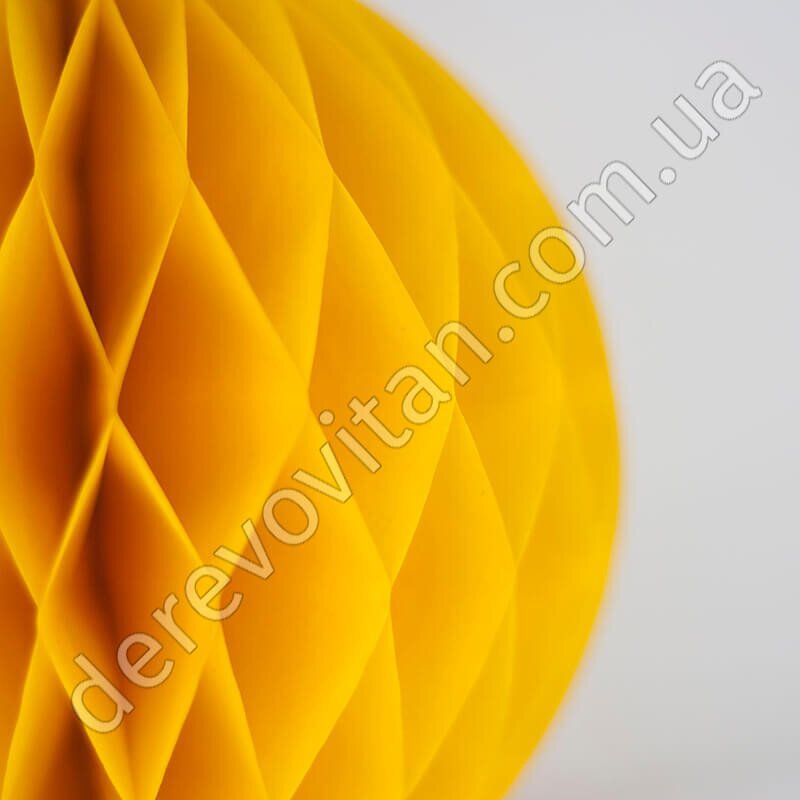 Бумажный шар-соты, желтый, 15 см