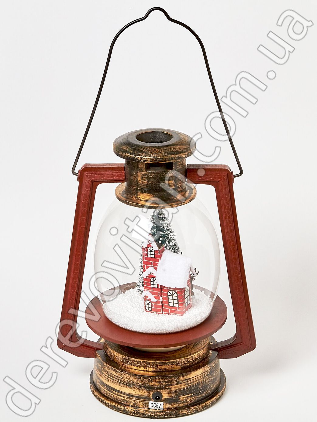 Музыкальная лампа с циркуляцией снега "Домик в Лапландии", 2 режима, 26×36 см