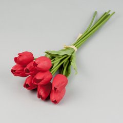 Тюльпани латексні, червоні, букет 9 шт. ~35 см