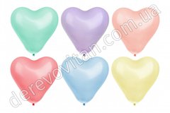 Воздушные шары "Сердце" латексные, ассорти пастель, 30 см 12", 98-100 шт. 