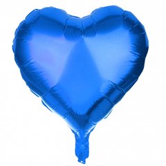 Воздушный шар "Сердце", синий, 18" (45 см)