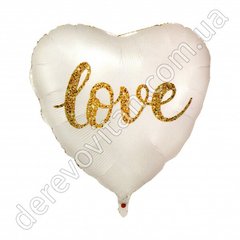 Воздушный фольгированный шар "Love" в форме сердца, 45 см
