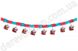 Новорічна гірлянда-розтяжка "Дід Мороз", 2.7 м, червоно-блакитна