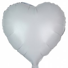 Фольгована куля "Серце біле", 45 см (18 дюймів)