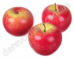 Декоративні яблука, червоні з жовтим, 7 см, 5 шт.