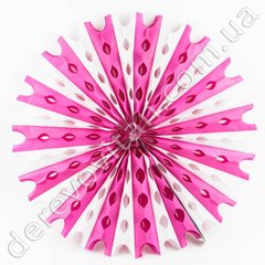 Подвесной веер, бело-розовый, 50 см - бумажный декор-розетка