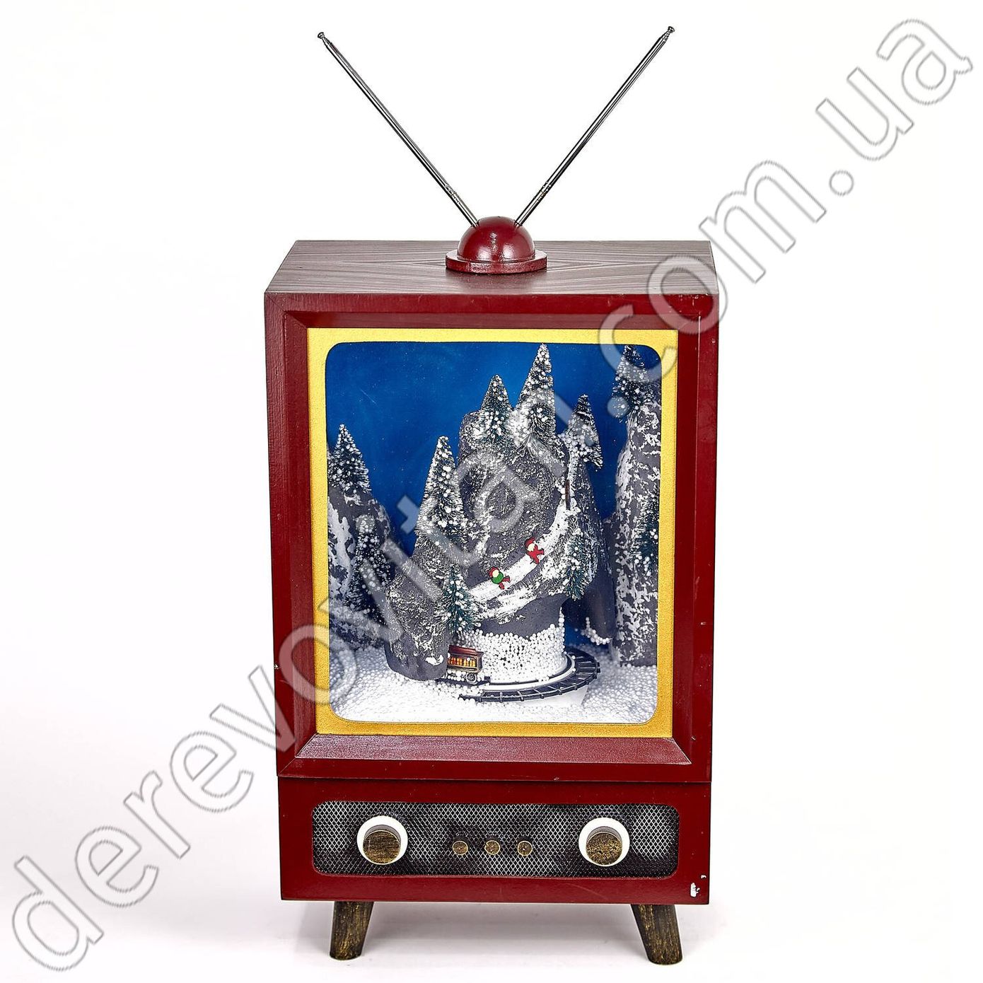 Новогодний музыкальный декор "Телевизор" с падающим снегом, 43×26 см