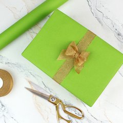 Однотонная крафт-бумага для подарков, салатовая, 0.7×8 м в рулоне