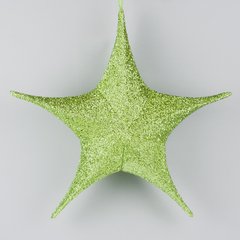 Новогодний декор звезда из ткани, салатовая, 40 см