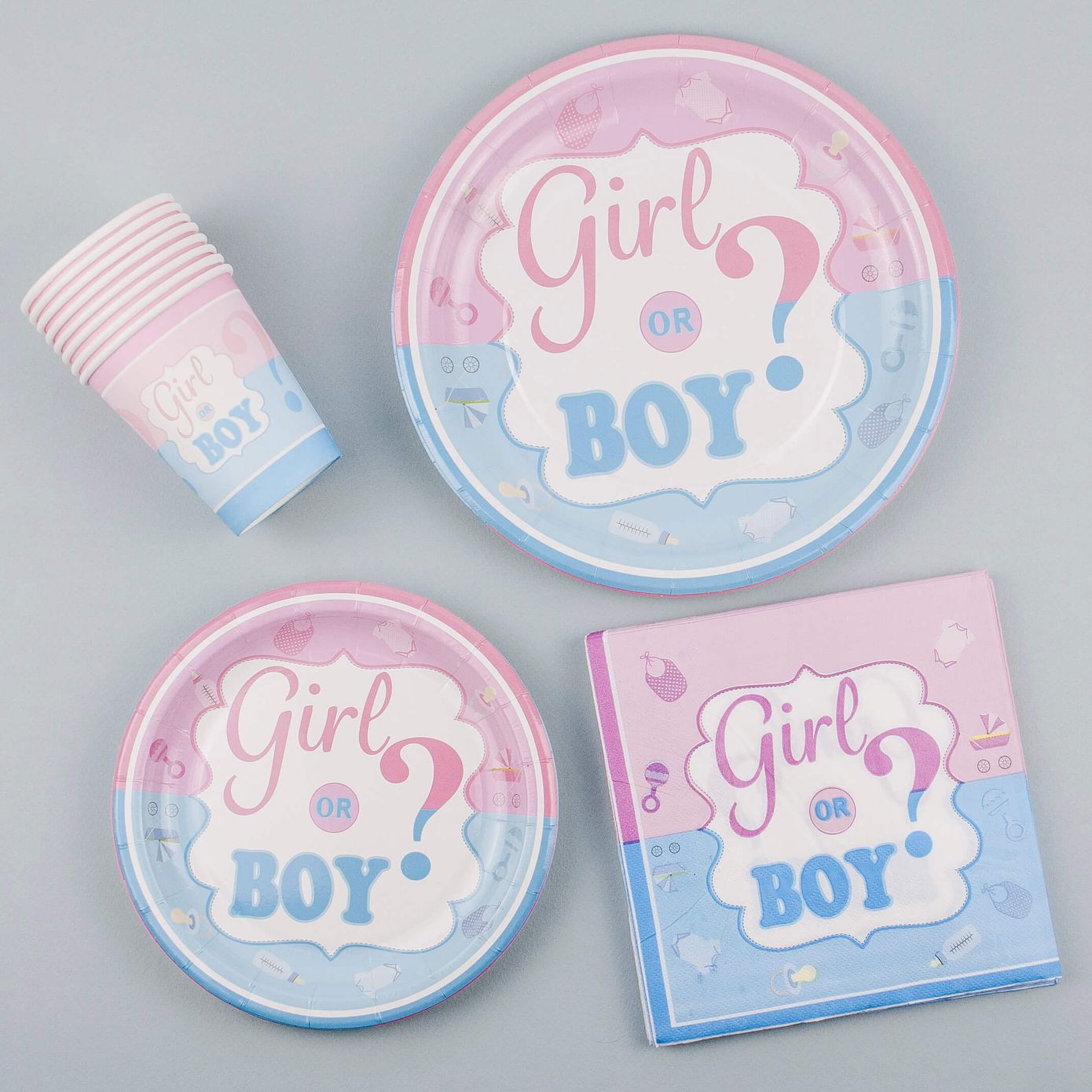 Набір посуду на Ґендер Паті "Boy or Girl?" на 8 осіб, 40 шт.