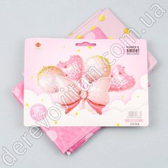 Набор фольгированных шаров "Baby girl Бантик", розовый, 5 шт.