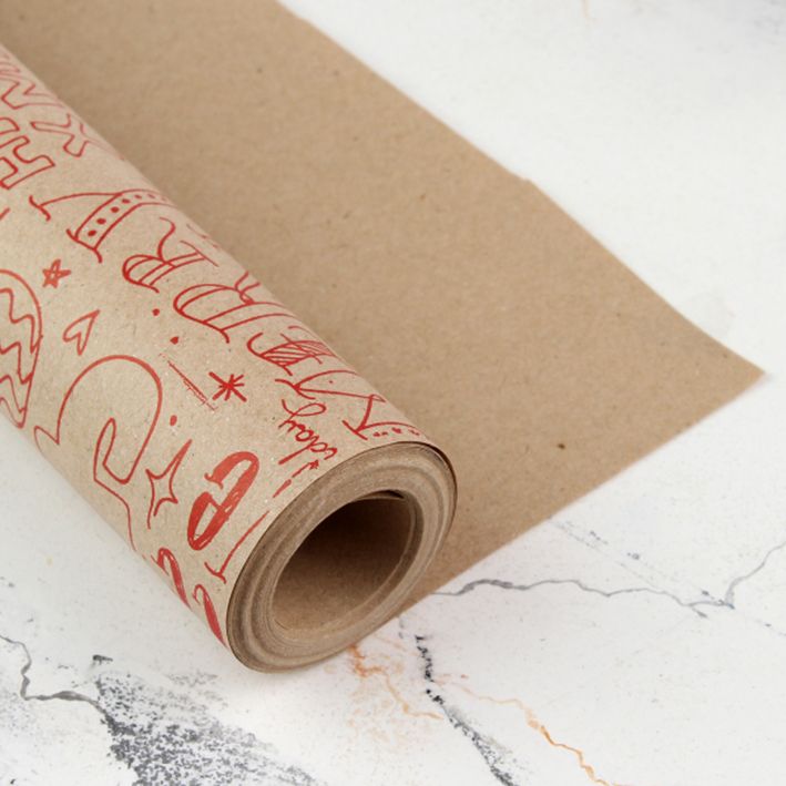 Різдвяний пакувальний папір в рулоні "Peace and love", 0.7×8 м