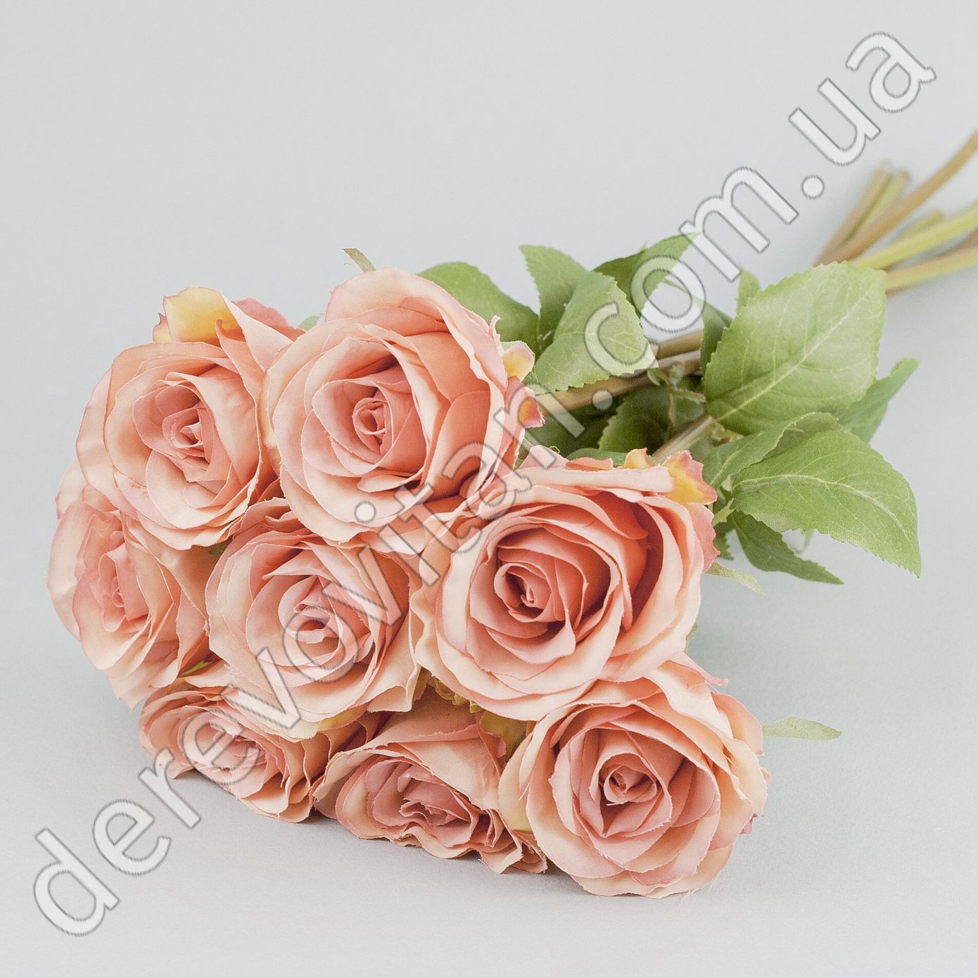 Букет штучних троянд, рожевий, 8 шт., 38 см