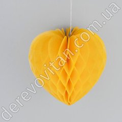 Подвеска-соты "Сердце", желтая, 20 см (d20)