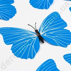Метелик декоративний, блакитний, 9×12 см, 10 шт.