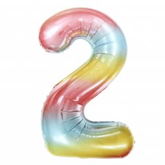 Воздушный шар-цифра "2", разноцветная, 1 м (42")