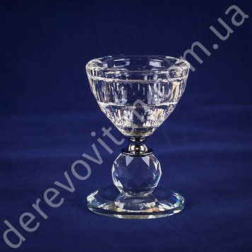Свічник скляний на ніжці, 2 розміри свічок, 6&times;9 см