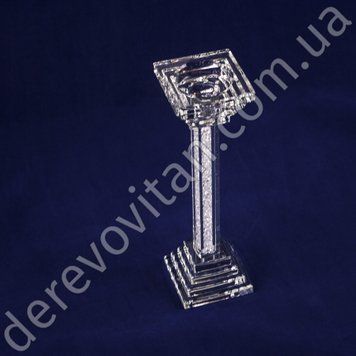 Підсвічник скляний "Колона класік" №3, 6&times;21&nbsp;см, 2 розміри свічки
