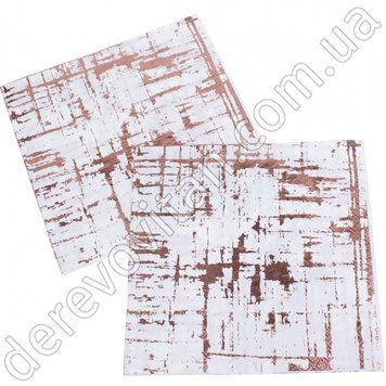 Святкові серветки, білі з рожевим золотом, 20 шт., 16.5&times;16.5 см (33 см)