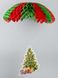 Підвісний новорічний декор "Ялинка на парашуті", висота ~52 см
