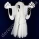 Декор подвеска-соты на Хэллоуин "Белый Бу", 50 см, двухсторонняя