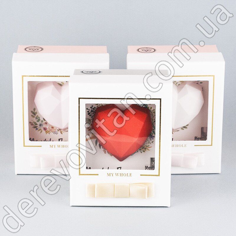 Ароматический набор "Полигональное сердце" в подарочной коробке, красный