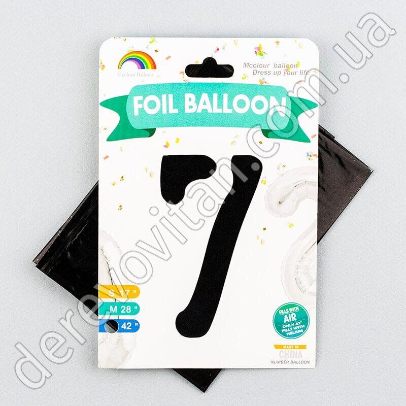 Воздушный шар-цифра "7", черная, 1 м, 42"