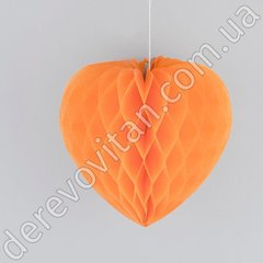 Підвіска-стільники "Серце", помаранчова, 20 см (d20)
