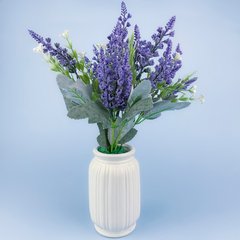 Букетик штучних бузкових квітів вероніки, 18×35 см
