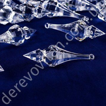 Накінечник-кристал з акрилу "Піка", 2.2&times;8.5 см, 10 шт.