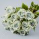Штучні троянди в букеті, біло-блакитні, 12 шт., 43 см