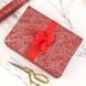 Крафт-бумага для подарков красная с серебристым узором, 0.7&times;8&nbsp;м