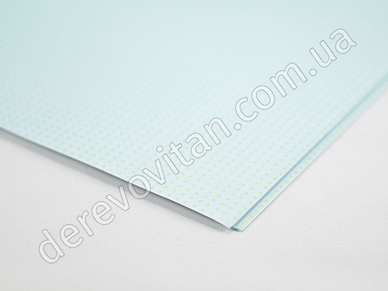 Бумага упаковочная, голубая в золотой горох, 50×70 см