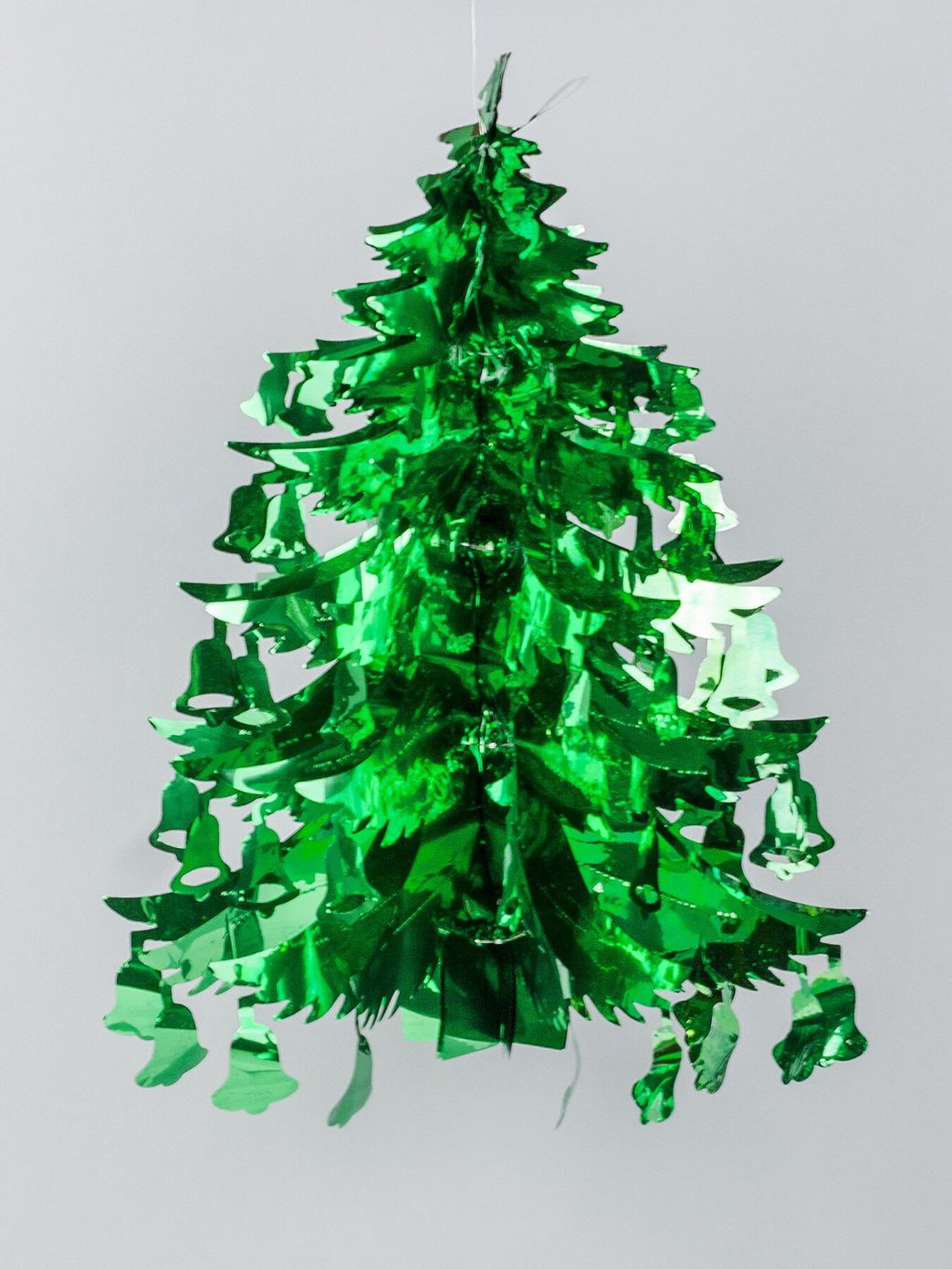 Підвісний новорічний декор "Ялинка" з фольги, 45 см