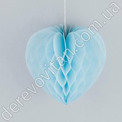Підвіска-стільники "Серце", світло-блакитна, 20 см (d20)