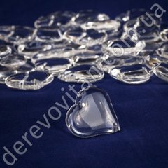 Кристаллы для декоративных нитей "Сердце", акрил, 2.3×2.8×1 см, 10 шт.