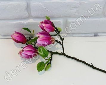 Ветка магнолии искусственная, розовая, 16&times;65 см