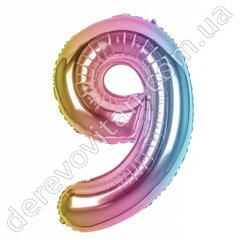 Фольгированный шар-цифра "9", градиент, 1 м (42")