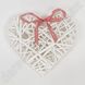 Декоративное подвесное "Сердце" из лозы, лента в клетку, 20×20 см
