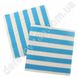 Серветки паперові в смужку, біло-блакитні, 20 шт., 16.5×16.5 см (33 см)