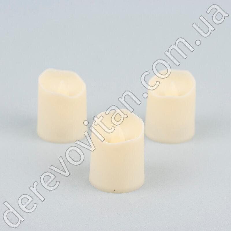 LED-свічка декоративна, кремова, тепле світло, 3.8×4.5 см