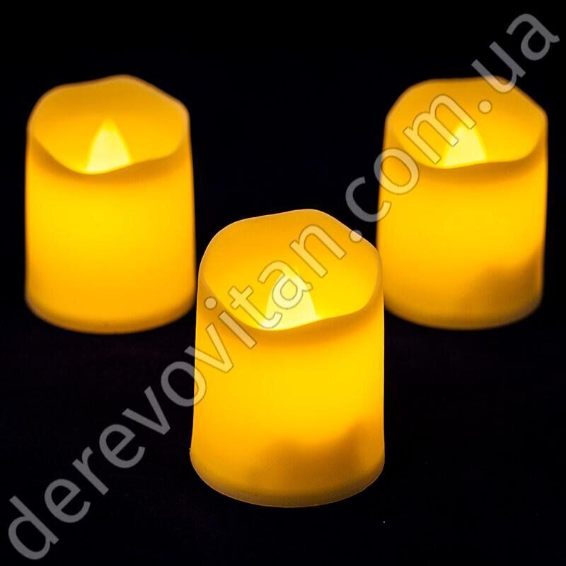 LED-свічка декоративна, кремова, тепле світло, 3.8×4.5 см