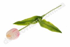 Тюльпан искусственный, латекс, бело-розовый, ~50 см