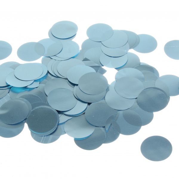 Конфетти круглое светло-голубое сатин 1.5 см, 100 г