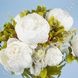 Штучні півонії білі "Ваніль", букет 8 квіток, 28×50 см