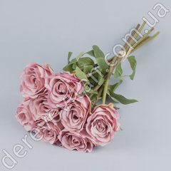 Букет штучних троянд, бузково-рожевий, 8 шт., 38 см